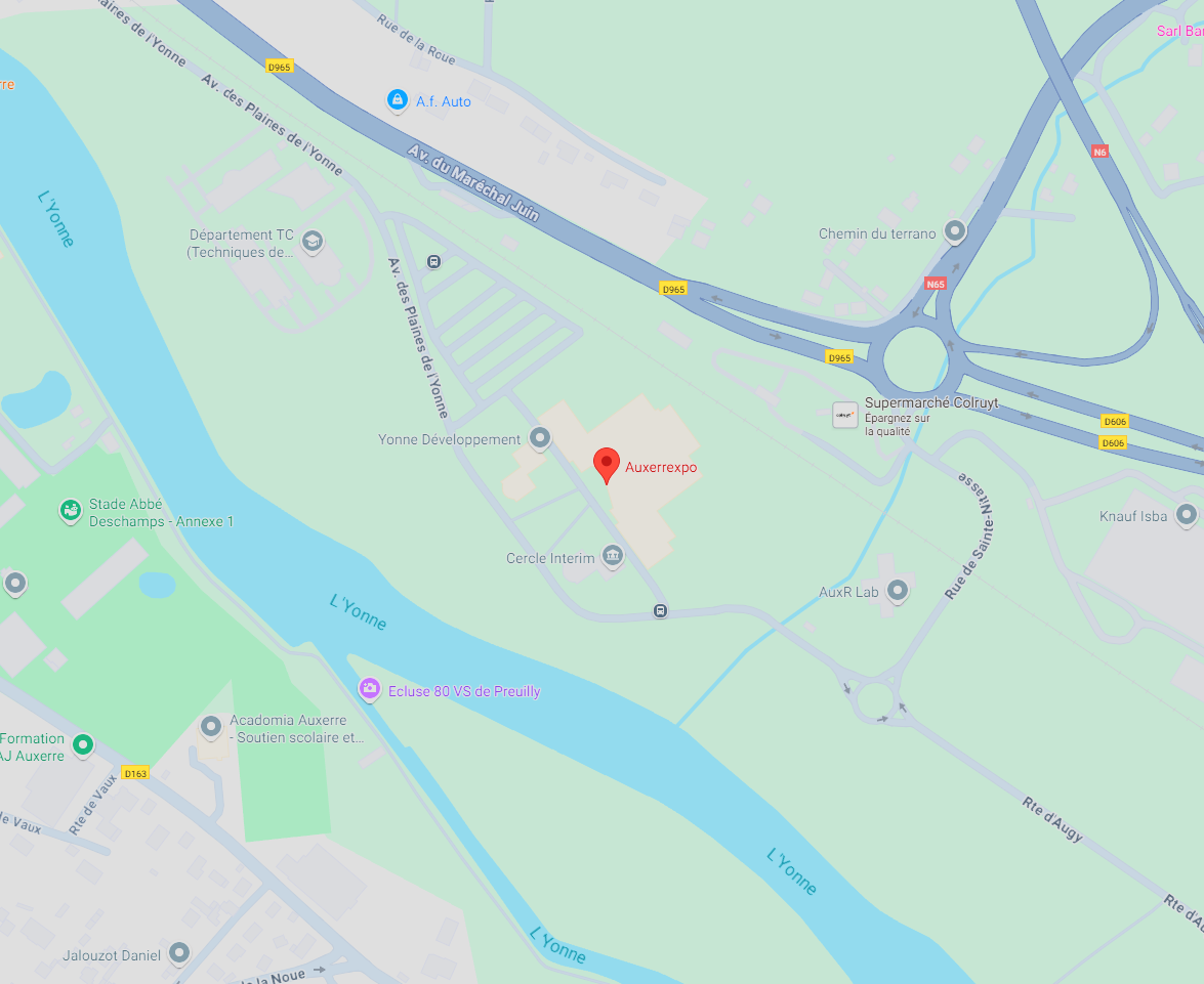 Carte d'Auxerre - Emplacement Auxerrexpo